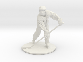 Scanned Hockey Player -13CM High in White Natural Versatile Plastic