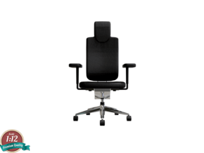 Miniature Headline Office Swivel Chair in White Natural Versatile Plastic: 1:12
