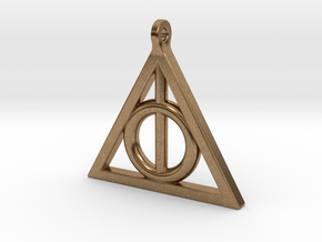 deathly hollows pendant in Natural Brass