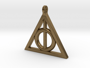 deathly hollows pendant in Natural Bronze