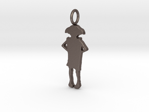 Dobby Silhouette Pendant in Polished Bronzed Silver Steel