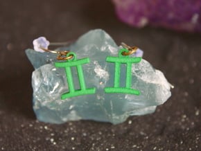 Zodiac Earring - Gemini in Green Processed Versatile Plastic