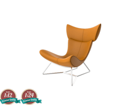 Miniature Imola Chair - Bo Concept in White Natural Versatile Plastic: 1:24
