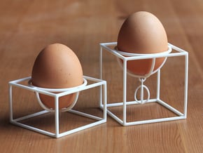 Cube egg cup set in White Processed Versatile Plastic