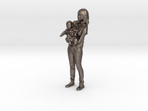 Mother and son - 369 in Polished Bronzed Silver Steel