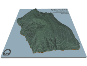 Oak Island Topo Map: 5 Inch in Full Color Sandstone
