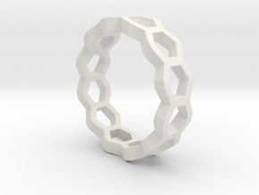 Nanotube Ring in White Natural Versatile Plastic