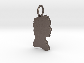 Ron Silhouette Pendant in Polished Bronzed Silver Steel