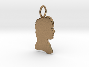 Ron Silhouette Pendant in Natural Brass