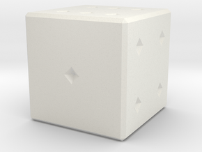 6 numbered dice  in White Natural Versatile Plastic
