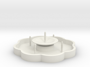 Zierbrunnen mit 5 Fontainen - 1:120 in White Natural Versatile Plastic