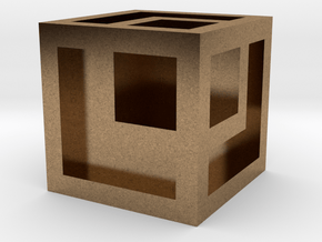 Cube with edges in Natural Brass