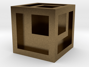 Cube with edges in Natural Bronze