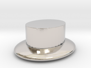 plain hat  in Rhodium Plated Brass: Extra Small