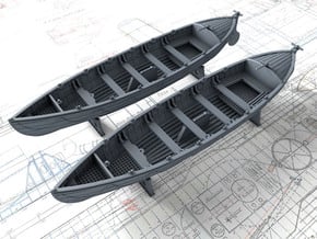 1/200 Royal Navy 27ft Whaler x2 in Tan Fine Detail Plastic