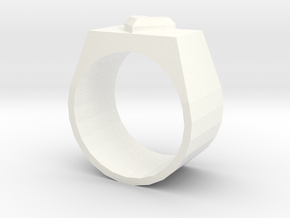 Heart Ring in White Processed Versatile Plastic: 7.5 / 55.5