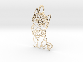 creative pendant cat in 14k Gold Plated Brass