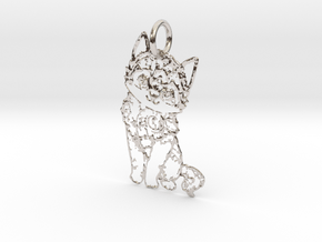 creative pendant cat in Rhodium Plated Brass