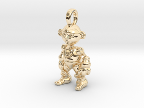 pendant Clockwork Gnome  in 14k Gold Plated Brass