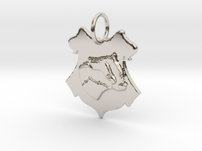 Hufflepuff Badger Crest in Rhodium Plated Brass