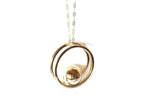 Minimalist Necklace - Yoga Pendant in Polished Bronze