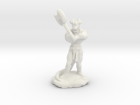 Dragonborn Barbarian with Axe in White Natural Versatile Plastic