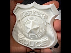 Cosplay Police Badge in White Processed Versatile Plastic