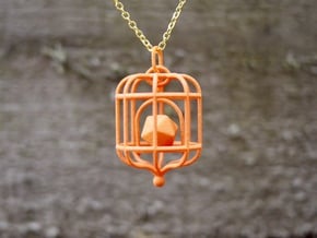 Platonic Birds - Dodecahedron in Orange Processed Versatile Plastic