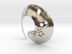 Enso No.1 Pendant (large) in Rhodium Plated Brass