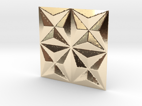 3d tile_1_precious in 14k Gold Plated Brass
