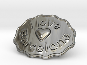 I Love Barcelona in Fine Detail Polished Silver