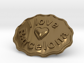 I Love Barcelona in Polished Bronze