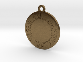 Benchmark Keychain - early flat type with no cente in Natural Bronze