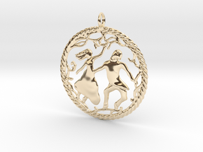Beautiful vintage style pendant in 14K Yellow Gold
