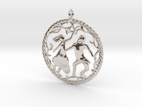 Beautiful vintage style pendant in Rhodium Plated Brass