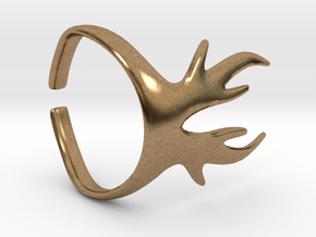 Deer Horns Ring in Natural Brass