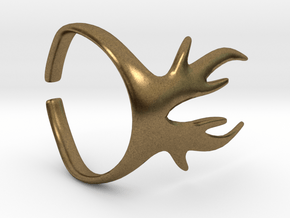 Deer Horns Ring in Natural Bronze