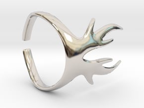 Deer Horns Ring in Rhodium Plated Brass