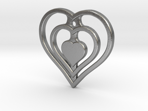 The Hearty Heart (precious metal pendant) in Natural Silver