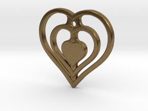 The Hearty Heart (precious metal pendant) in Natural Bronze