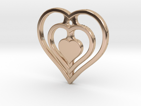 The Hearty Heart (precious metal pendant) in 14k Rose Gold Plated Brass