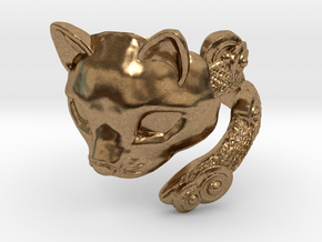 Cat Mask Ring in Natural Brass: 5 / 49