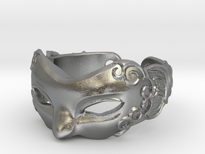 Masquerade Mask Ring in Natural Silver: 8 / 56.75