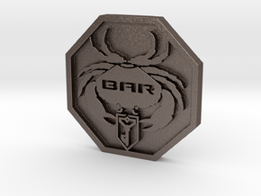 BAR Crab Logo Coin in Polished Bronzed Silver Steel