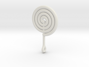 Colorful Swirl Lollipop pendant in White Natural Versatile Plastic: Large