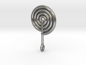 Colorful Swirl Lollipop pendant in Natural Silver: Medium