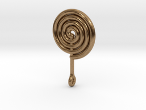 Colorful Swirl Lollipop pendant in Natural Brass: Medium