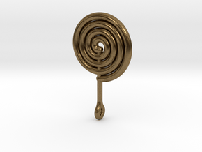 Colorful Swirl Lollipop pendant in Natural Bronze: Medium