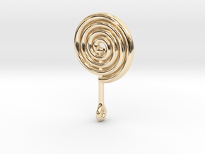 Colorful Swirl Lollipop pendant in 14K Yellow Gold: Medium