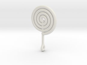 Colorful Swirl Lollipop pendant in White Natural Versatile Plastic: Small